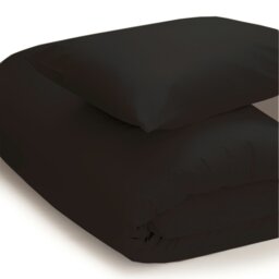 Rackhams Easycare Percale Duvet Cover - Black - Single - Black - 50% Cotton/50% Polyester - thumbnail 2