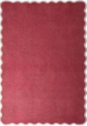 Rackhams Wool Scalloped Pink Rug Bordered Design - 160X230 cm - thumbnail 1