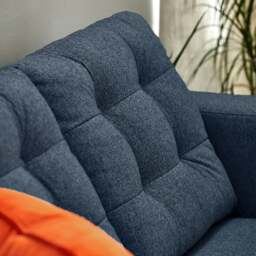 Rackhams Hackney Fabric 2 Seater Sofa - Sapphire Blue - thumbnail 4
