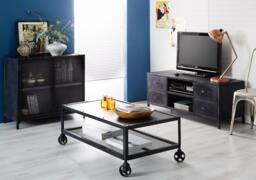 Rackhams Maren Dark Metal  2 Door Small Sideboard - Metal - 1 - thumbnail 2