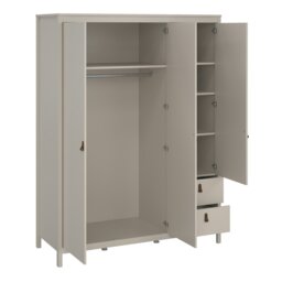Rackhams Barcelona Wardrobe with 2 Doors + 1 Mirror Door + 2 Drawers in Cashmere - Beige - Malemine - 1 - thumbnail 6