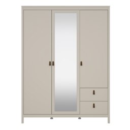 Rackhams Barcelona Wardrobe with 2 Doors + 1 Mirror Door + 2 Drawers in Cashmere - Beige - Malemine - 1 - thumbnail 3
