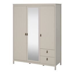 Rackhams Barcelona Wardrobe with 2 Doors + 1 Mirror Door + 2 Drawers in Cashmere - Beige - Malemine - 1 - thumbnail 4