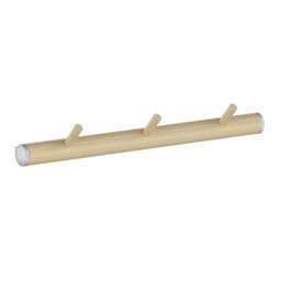 Rackhams Triple Hook Coat Rack in Matt Grey/Beech Wood, Width 220mm - thumbnail 1