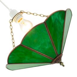 Rackhams Green Toned Chic Tiffany Glass Easy Fit Pendant Shade with Chains - thumbnail 4
