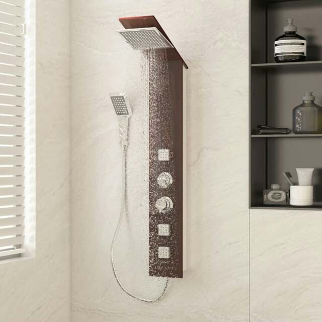 Rackhams Shower Panel System Glass Brown