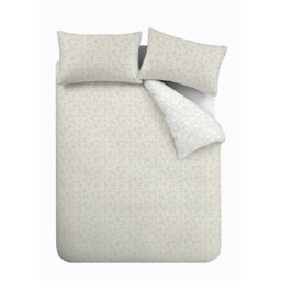 Rackhams Shadow Leaves 200 Thread Count Cotton Reversible Duvet Cover Set - Double - Natural - thumbnail 5