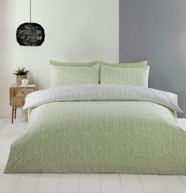 Rackhams Porthmeor Duvet Cover Set - Green - Double - image 1