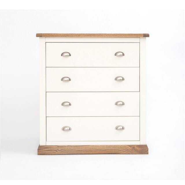 Rackhams Tropea 4 Drawer Chest of Drawers Chrome Cup Handle - Off White - image 1