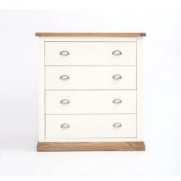 Rackhams Tropea 4 Drawer Chest of Drawers Chrome Cup Handle - Off White - thumbnail 1