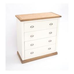 Rackhams Tropea 4 Drawer Chest of Drawers Chrome Cup Handle - Off White - thumbnail 3