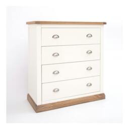 Rackhams Tropea 4 Drawer Chest of Drawers Chrome Cup Handle - Off White - thumbnail 2