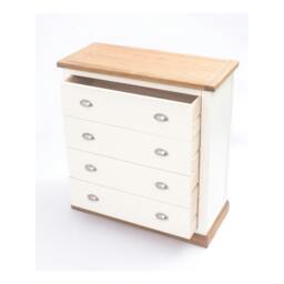 Rackhams Tropea 4 Drawer Chest of Drawers Chrome Cup Handle - Off White - thumbnail 4