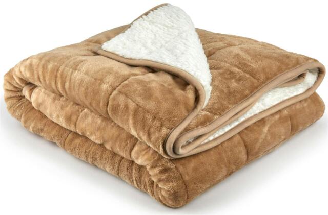 Rackhams Weighted Sherpa Blanket 7kg - Taupe - image 1