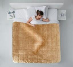 Rackhams Weighted Sherpa Blanket 7kg - Taupe - thumbnail 3