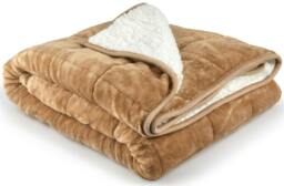 Rackhams Weighted Sherpa Blanket 7kg - Taupe - thumbnail 1