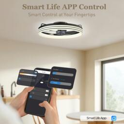 Rackhams Ceiling Fan with Light and & App Control, 6 Speed, 50 cm - Black - thumbnail 4