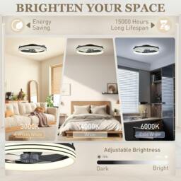 Rackhams Ceiling Fan with Light and & App Control, 6 Speed, 50 cm - Black - thumbnail 5