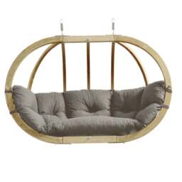Rackhams Globo Royal Taupe Double Seater Hanging Egg Chair - thumbnail 2