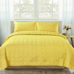 Rackhams Nolan Quilted Bedspread Set - Ochre - King