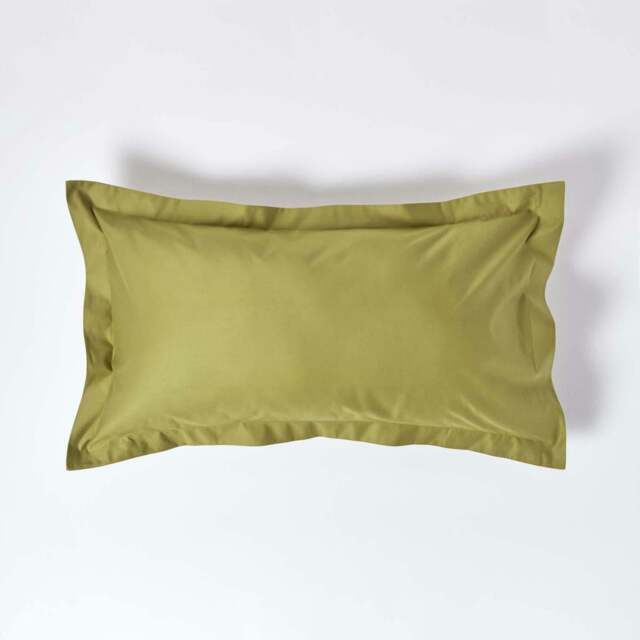 Rackhams Premium 1000 TC Egyptian Cotton Sateen Weave Oxford Pillowcase, King Size - Olive Green - image 1