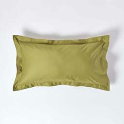 Rackhams Premium 1000 TC Egyptian Cotton Sateen Weave Oxford Pillowcase, King Size - Olive Green