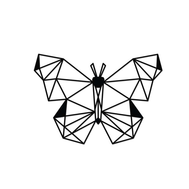 Rackhams Modern Metal Wall Art Butterfly Theme Home Ornament Decorative Minimalist Design Hanging Wall Sculpture, Black - Metal - Black - image 1