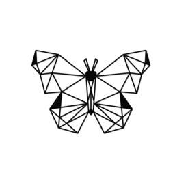 Rackhams Modern Metal Wall Art Butterfly Theme Home Ornament Decorative Minimalist Design Hanging Wall Sculpture, Black - Metal - Black - thumbnail 1