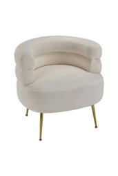 Rackhams Beige Curved Upholstered Single Sofa Accent Chair - Beige - thumbnail 2