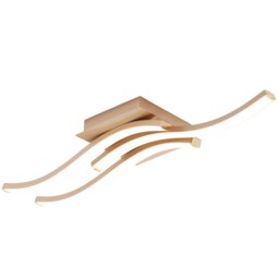 Rackhams Modern Triple Wavy Strip Flush LED Ceiling Light Fixture in Matte Gold Sand - thumbnail 2