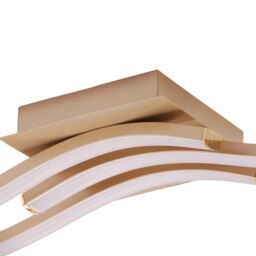 Rackhams Modern Triple Wavy Strip Flush LED Ceiling Light Fixture in Matte Gold Sand - thumbnail 4