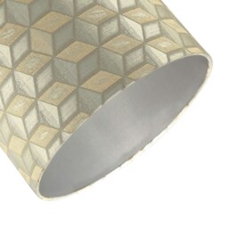 Rackhams Contemporary Jacquard Drum Lamp Shade with Gold and Silver Diamonds - thumbnail 5
