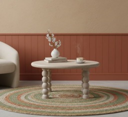 Rackhams Solid Mango Wood Spindle Salted Oak Coffee Table - thumbnail 2