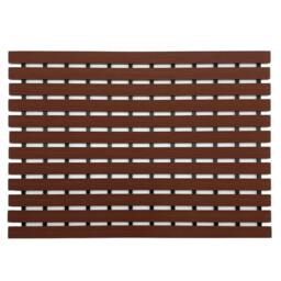 Rackhams Non-Slip PVC Duckboard Shower Mat - 61cm x 43cm - Brown - thumbnail 1