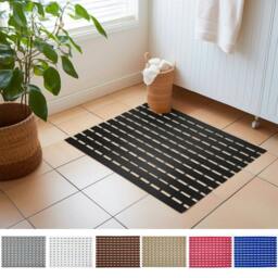 Rackhams Non-Slip PVC Duckboard Shower Mat - 61cm x 43cm - Brown - thumbnail 2
