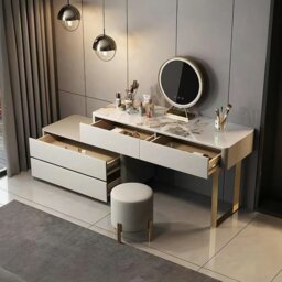 Rackhams Hastings Corner Dressing Table With Sideboard & Mirror - No Stool - Table Top A - 100cm