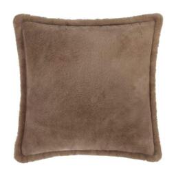 Rackhams Kallu Faux Fur Cushion Cover - Mocha - 45cm x 45cm - Mocha - 100% Polyester - thumbnail 1