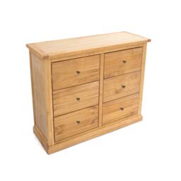 Rackhams Lucca 6 Drawer Chest of Drawers Brass Knob - Light Brown - thumbnail 3