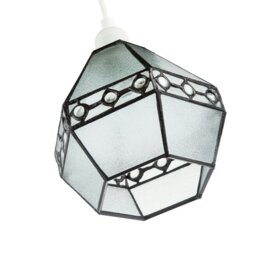 Rackhams Industrial Style Pendant Light Shade with Frosted Glass and Clear Gems - thumbnail 4