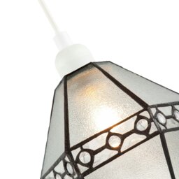Rackhams Industrial Style Pendant Light Shade with Frosted Glass and Clear Gems - thumbnail 6