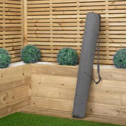 Rackhams 2.7m Outdoor Wooden Garden Parasol Sun Shade with Carry Bag in Grey - thumbnail 3