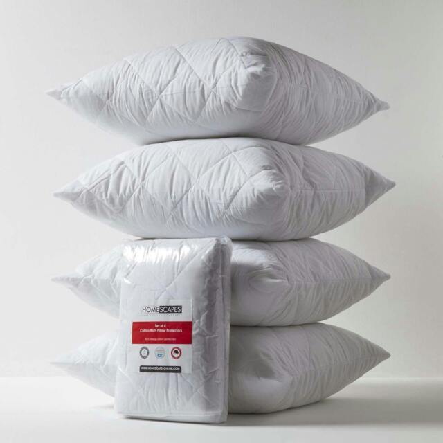 Rackhams Cotton Rich Quilted Pillow Protectors Pack of 4 - 60 x 60 cm - image 1