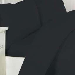 Rackhams T-200 Black Duvet Cover Set - Single - thumbnail 2