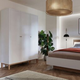 Rackhams Wensley 3 Door Wardrobe in Light Grey and Oak - Grey & Oak - Malemine - 1 - thumbnail 5