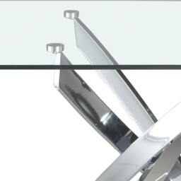 Rackhams Rectangular tempered glass and chrome-plated steel dining table 1061 - 150 x 95 x 75 - thumbnail 6