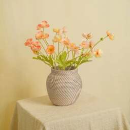 Rackhams Woven Rattan Flower Vase in white wash and natural - Natural - thumbnail 3