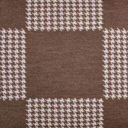Rackhams Squared Patch Houndstooth Sand Brown and Seashell White Cushion - thumbnail 2