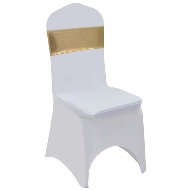 Rackhams 25 pcs Stretchable Chair Band with Diamond Buckle Gold