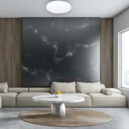 Rackhams Ceiling Lamp Siena 72W LED 550 mm Stylish White And Chrome Circular Design Dimmable Including Remote Control - thumbnail 4