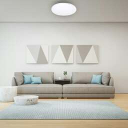 Rackhams Ceiling Lamp Siena 72W LED 550 mm Stylish White And Chrome Circular Design Dimmable Including Remote Control - thumbnail 3